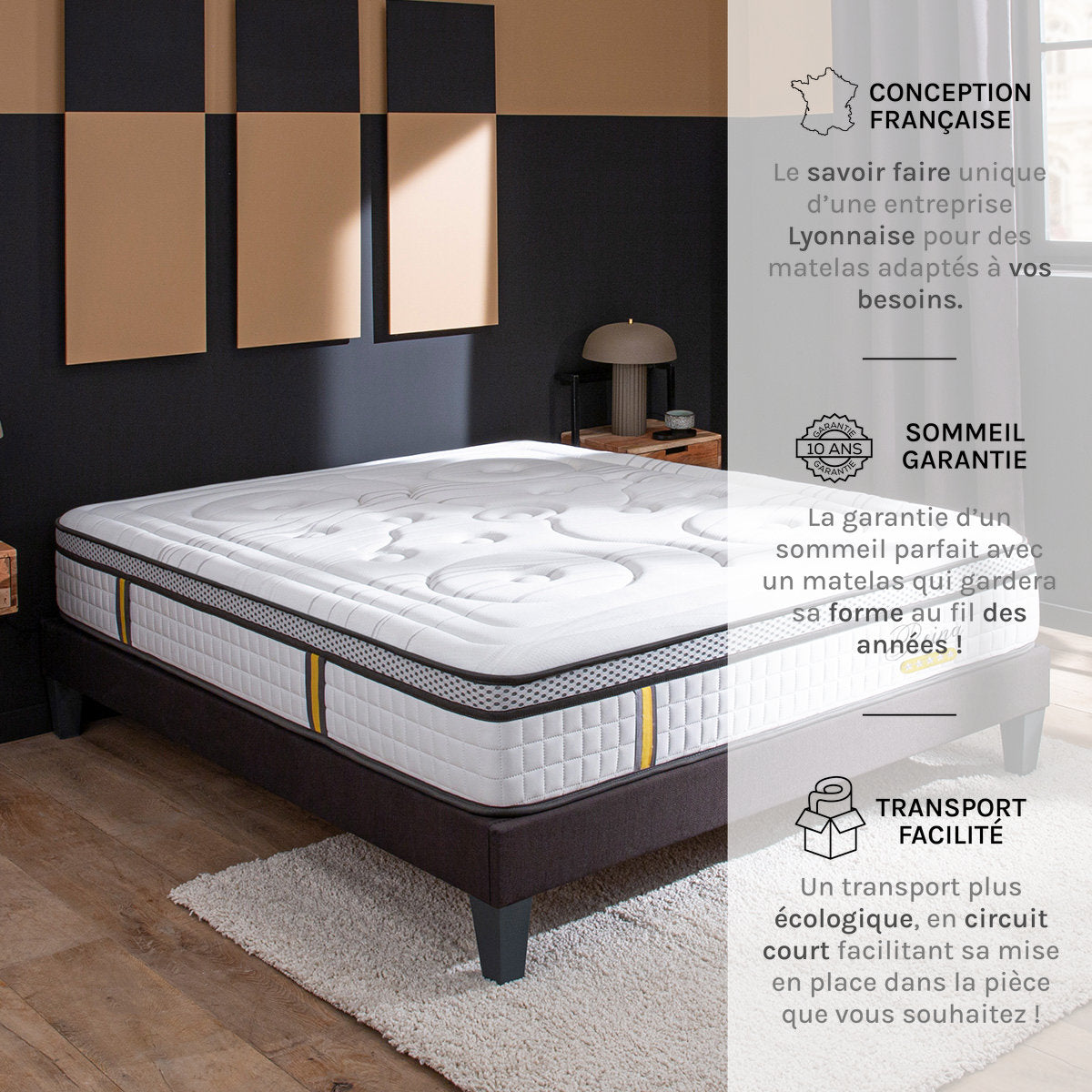 Ensemble Matelas Hybride REINA 2.0 avec sommier
