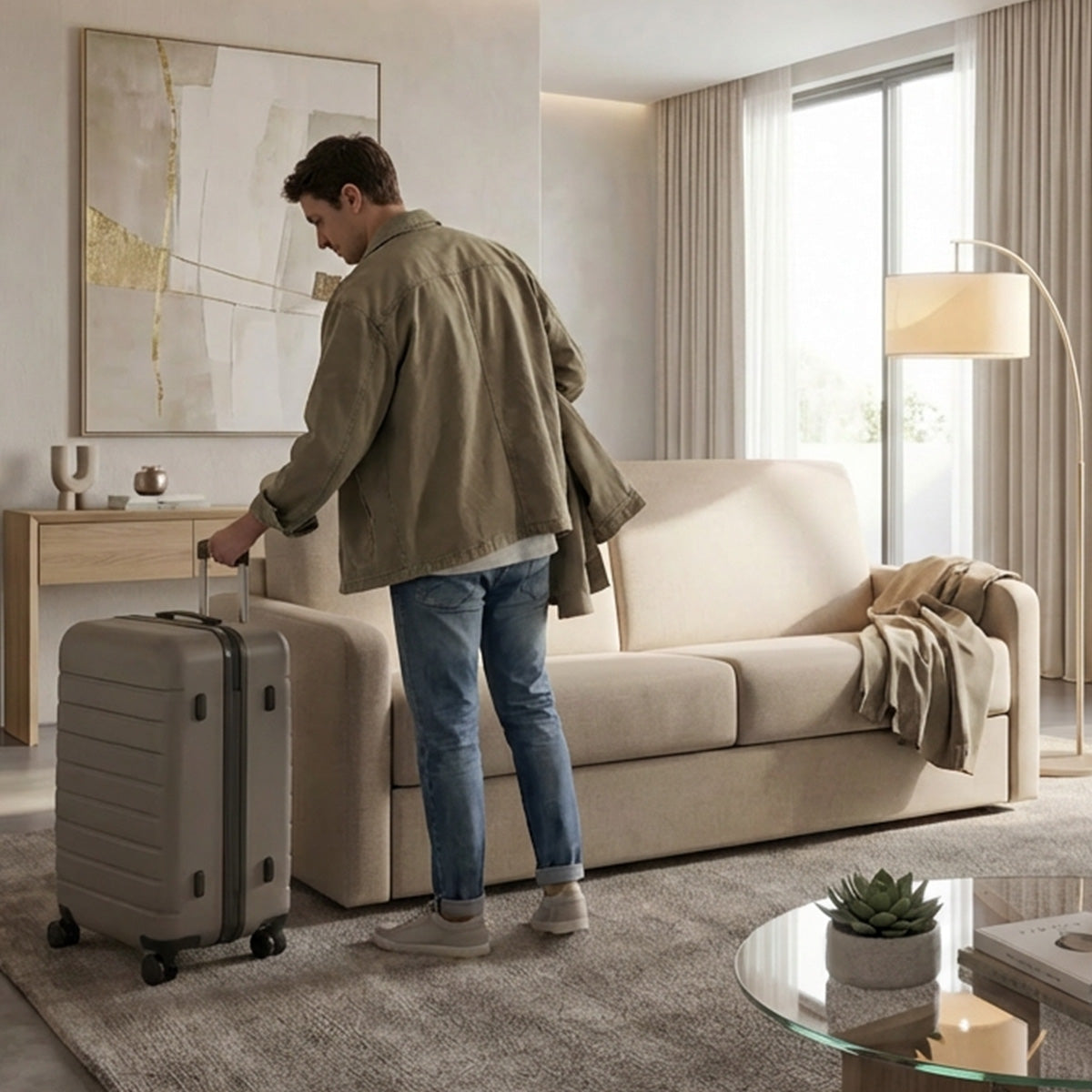 Canapé-lit Tissu avec Matelas BASTILLE