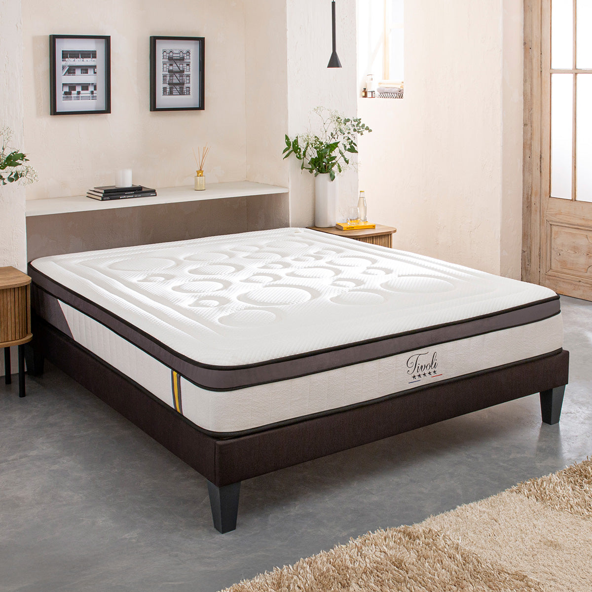 Ensemble Matelas Mémoire de forme TIVOLI avec sommier