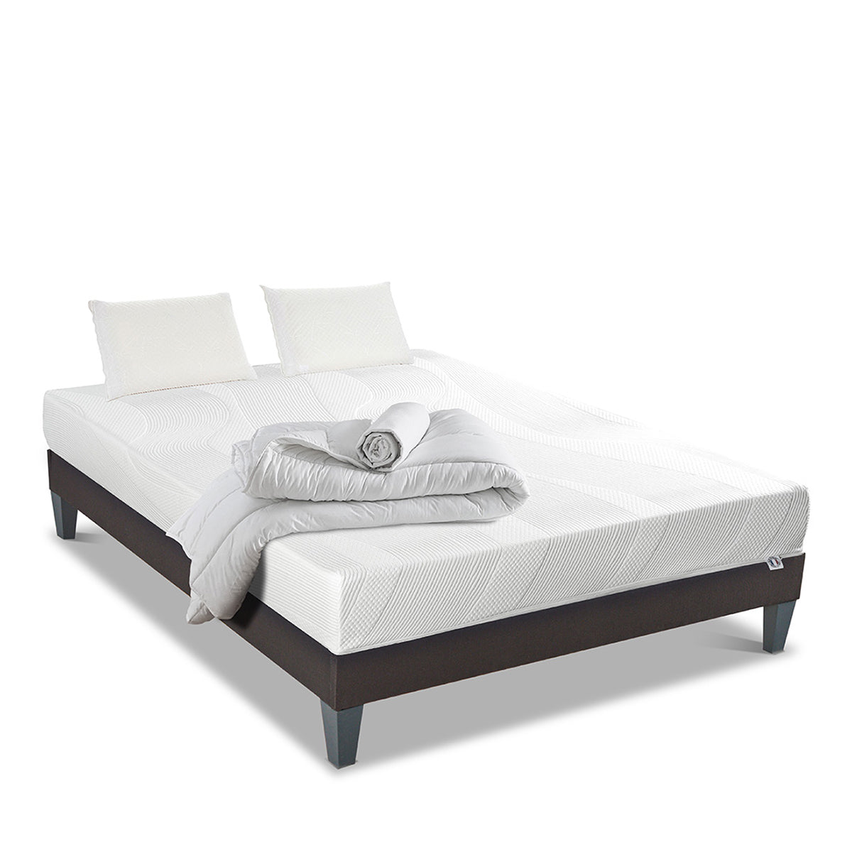 Prêt-à-dormir PARIS avec Sommier, Couette, Oreillers et Protège-matelas