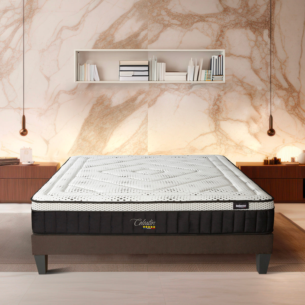 Ensemble Matelas Mémoire de forme CÉLESTIN 2.0 avec sommier