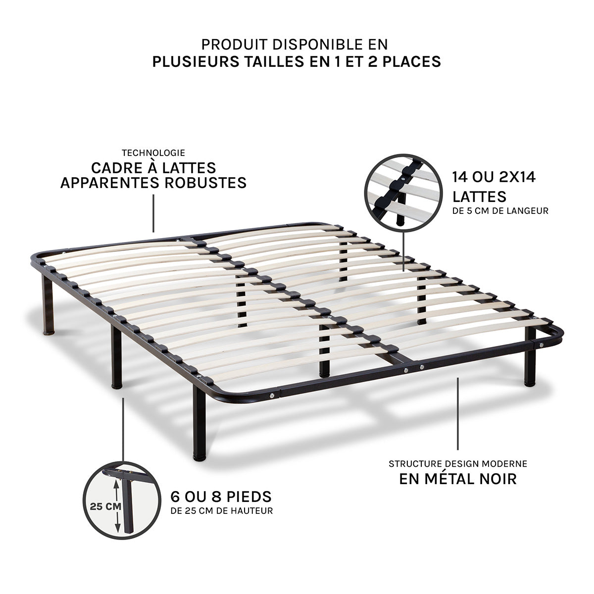 Sommier Cadre à Lattes SOMKIT