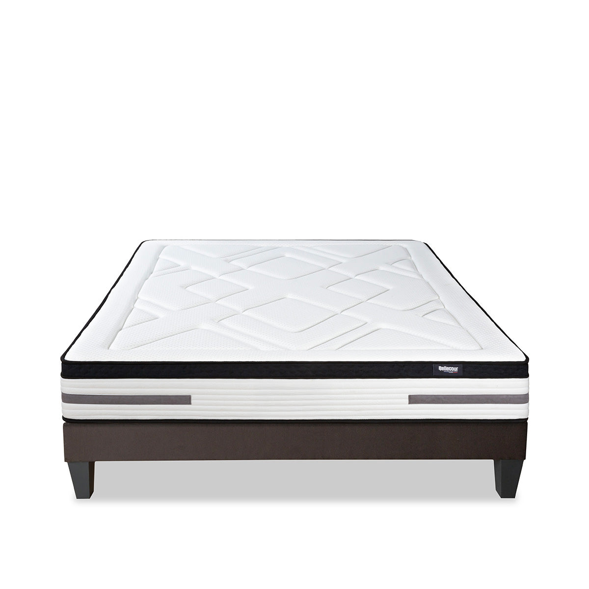 Ensemble Bellevue - Matelas ressorts ensachés + mémoire de forme + Sommier - 24 cm d'épaisseur