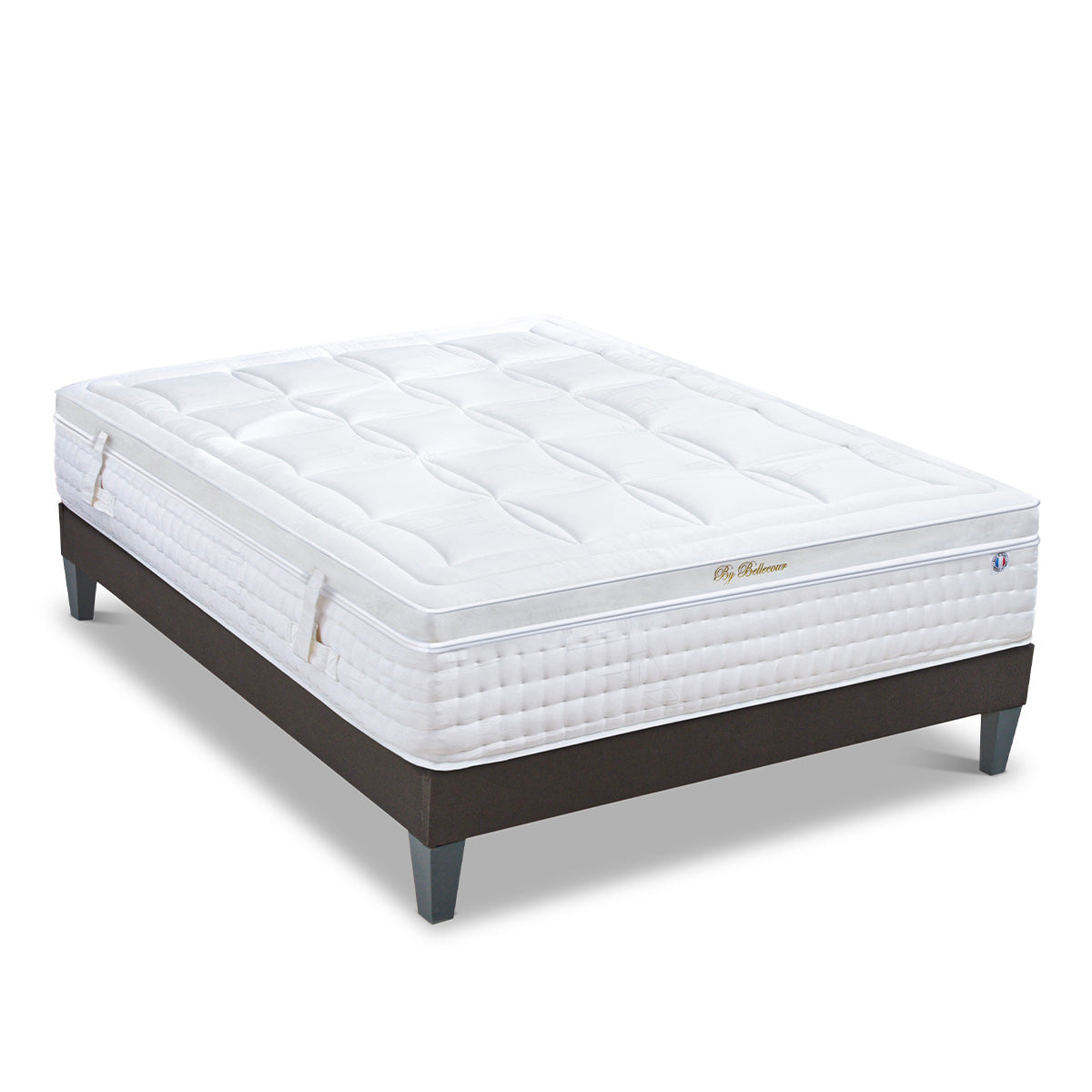 Ensemble Empereur - Matelas mémoire de forme + gel frais + Sommier bois - 33 cm d'épaisseur