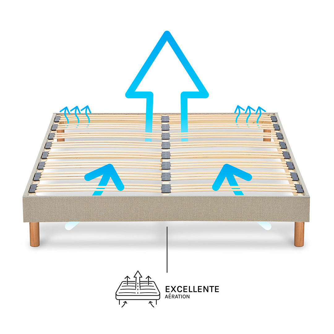 Sommier À Lattes Tissu LINO