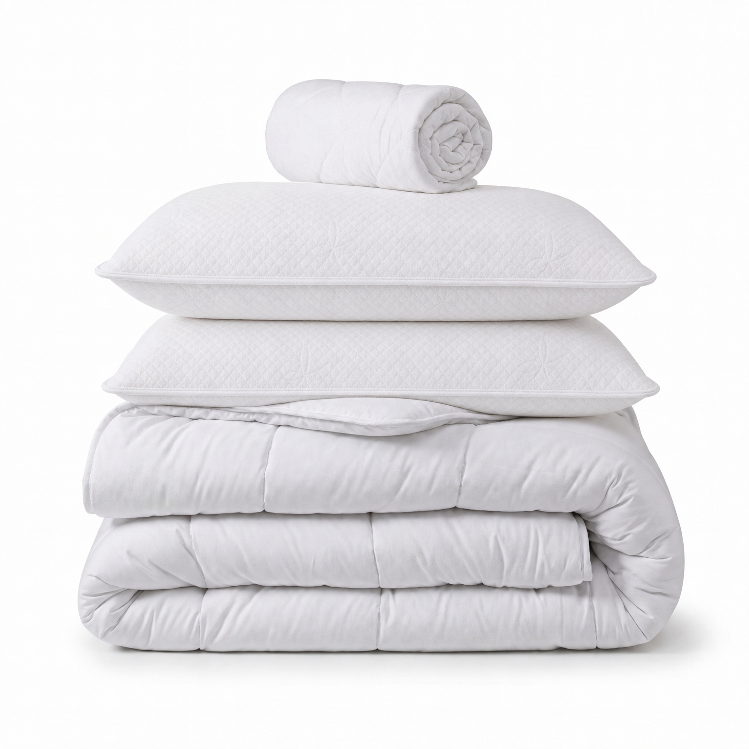 Pack prêt à dormir Reina 2.0 - Matelas + Sommier + Couette, oreillers, protège-matelas - 26 cm d'épaisseur