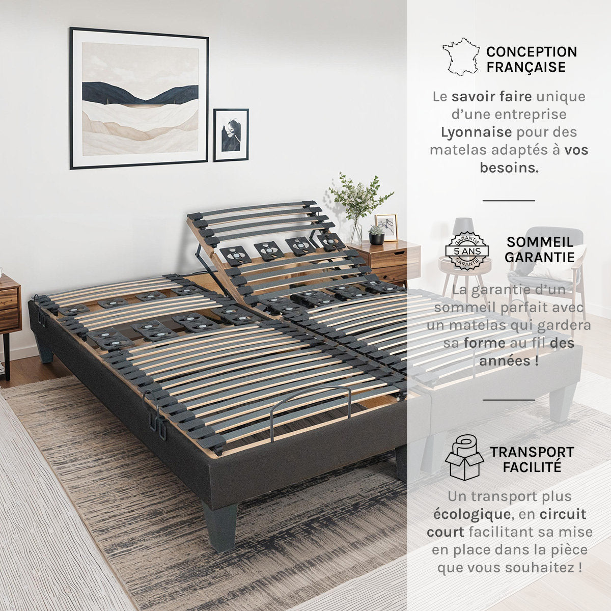 Sommier électrique à lattes et plots ROCHEREAU