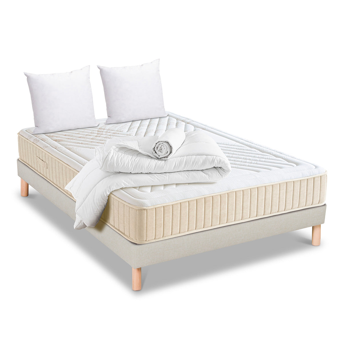 Prêt-à-dormir SYMPHONIE 2.0 avec Sommier, Couette, Oreillers et Protège-matelas
