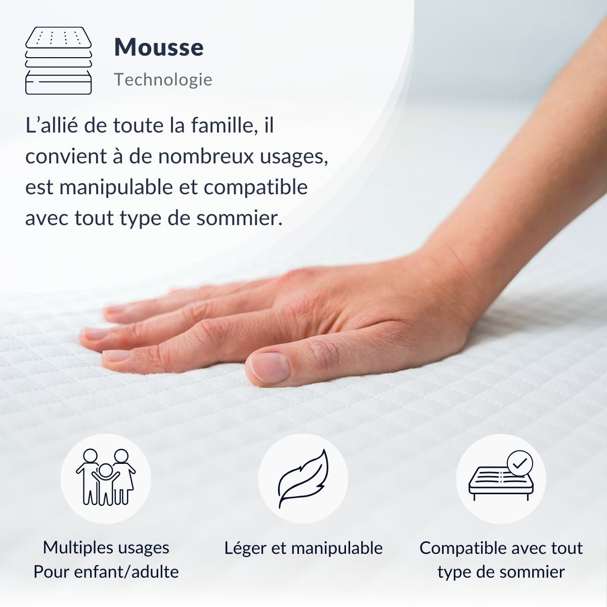 Ensemble Matelas Mémoire de forme ABSOLU avec sommier BODYSOFT