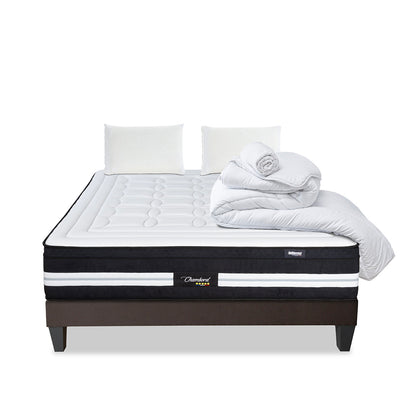 Prêt-à-dormir CHAMBORD avec Sommier, Couette, Oreillers et Protège-matelas