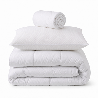 Pack prêt à dormir Reina 2.0 - Matelas + Sommier + Couette, oreillers, protège-matelas - 26 cm d'épaisseur