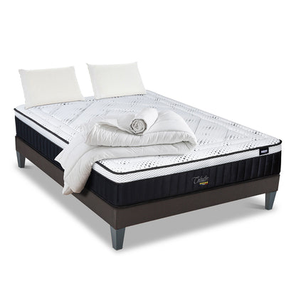 Prêt-à-dormir CÉLESTIN 2.0 avec Sommier, Couette, Oreillers et Protège-matelas