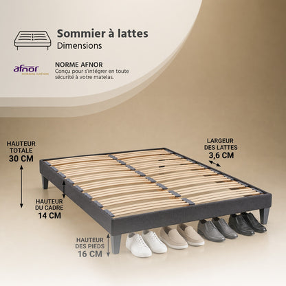 Pack prêt à dormir Reina 2.0 - Matelas + Sommier + Couette, oreillers, protège-matelas - 26 cm d'épaisseur