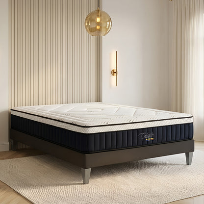 Ensemble Célestin 2.0 - Matelas mémoire de forme moelleux + Sommier bois - 29 cm d'épaisseur