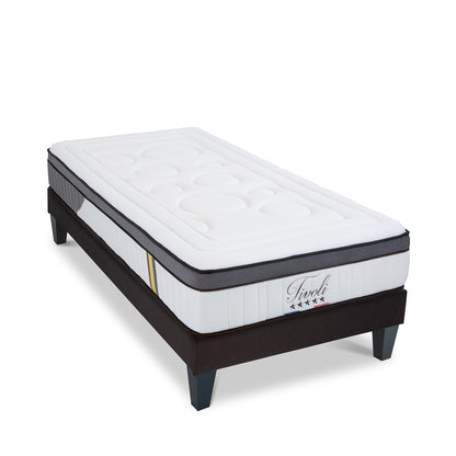 Ensemble Tivoli - Matelas mémoire de forme moelleux + Sommier bois - 25 cm d'épaisseur