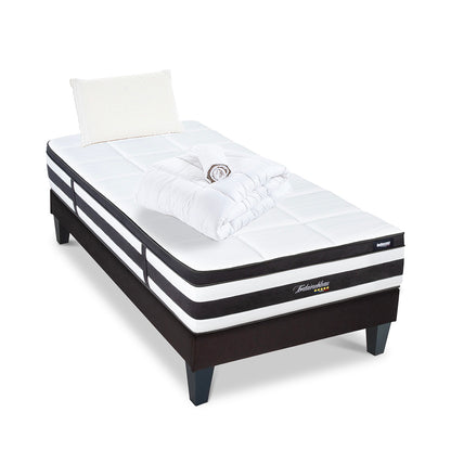 Prêt-à-dormir FONTAINEBLEAU avec Sommier, Couette, Oreillers et Protège-matelas