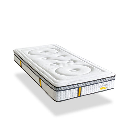Ensemble Reina 2.0 - Matelas hybride ressorts + mémoire de forme + Sommier - 26 cm d'épaisseur