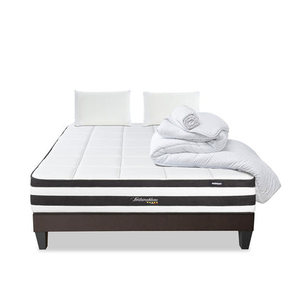 Prêt-à-dormir FONTAINEBLEAU avec Sommier, Couette, Oreillers et Protège-matelas