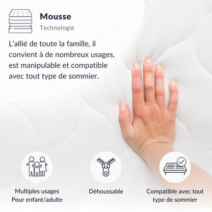 Prêt-à-dormir VOSGES avec Sommier, Couette, Oreillers et Protège-matelas
