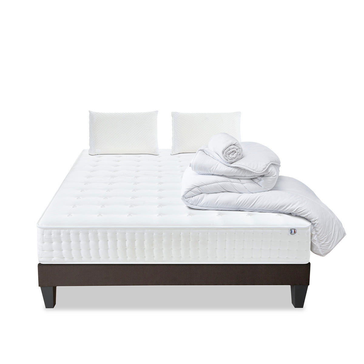 Prêt-à-dormir CHÂTELET avec Sommier, Couette, Oreillers et Protège-matelas