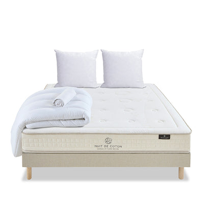 Prêt-à-dormir PRÉLUDE avec Sommier, Couette, Oreillers et Protège-matelas