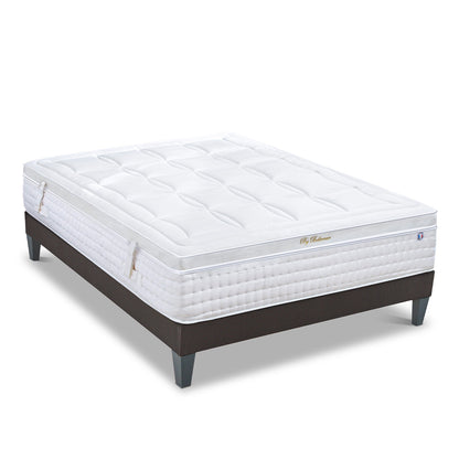 Ensemble Empereur - Matelas mémoire de forme + gel frais + Sommier bois - 33 cm d'épaisseur