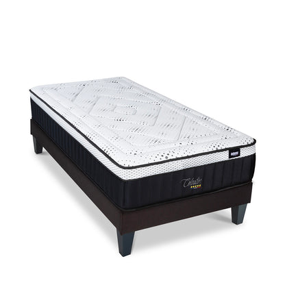 Ensemble Célestin 2.0 - Matelas mémoire de forme moelleux + Sommier bois - 29 cm d'épaisseur