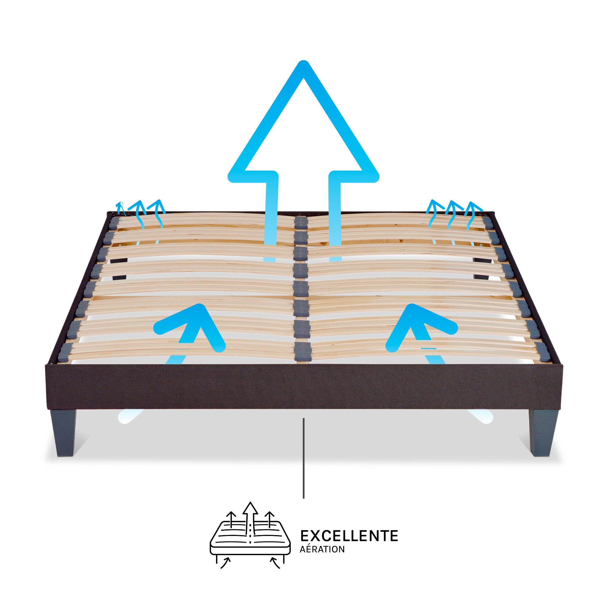 Sommier À Lattes Tissu VICTOIRE