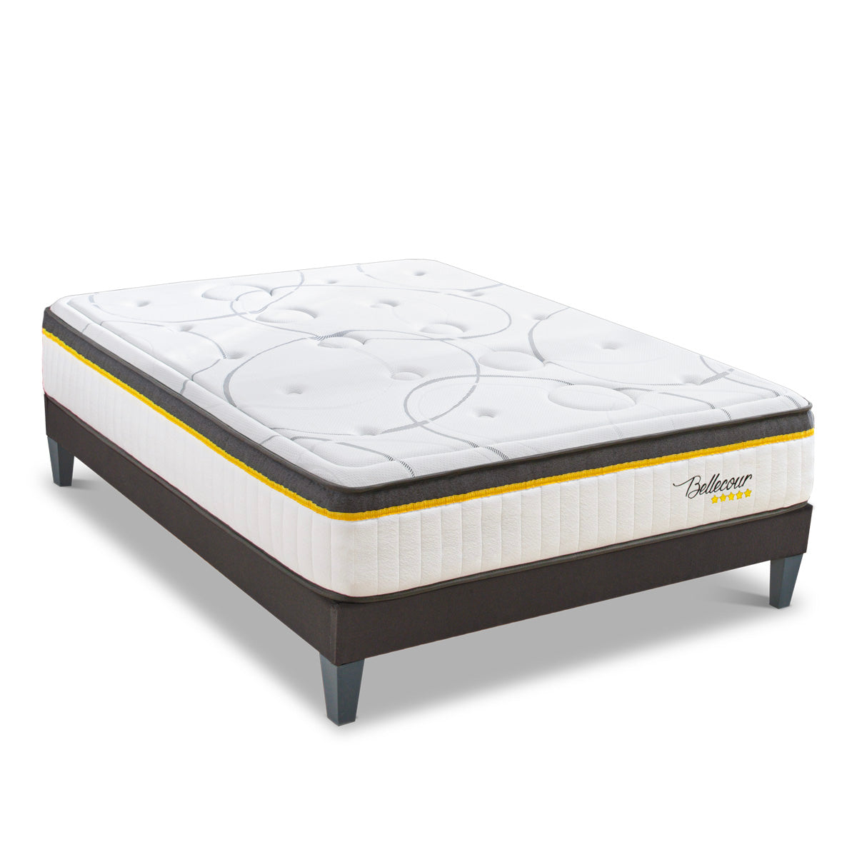 Ensemble Matelas Ressorts ensachés BELLECOUR 3.0 avec sommier