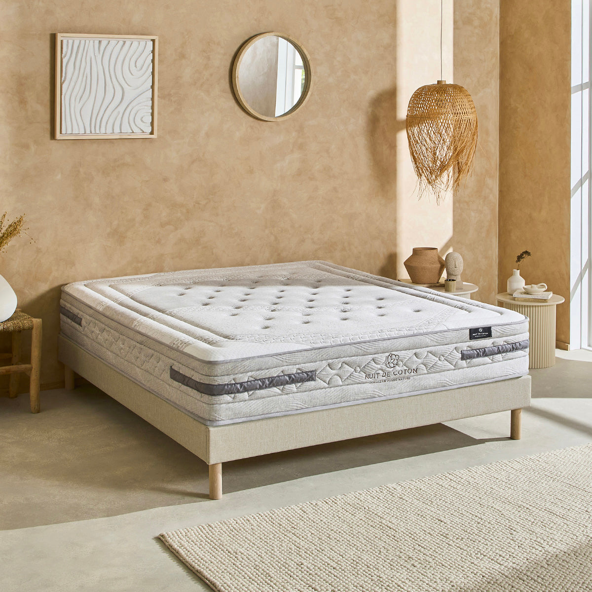 Ensemble Matelas Ressorts ensachés SÉRÉNADE avec sommier
