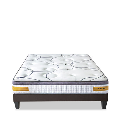Ensemble Matelas Mémoire de forme COPENHAGUE avec sommier - 24 cm d'épaisseur - Accueil équilibré, soutien ferme