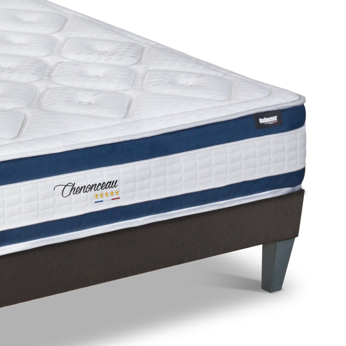 Prêt-à-dormir CHENONCEAU avec Sommier, Couette, Oreillers et Protège-matelas