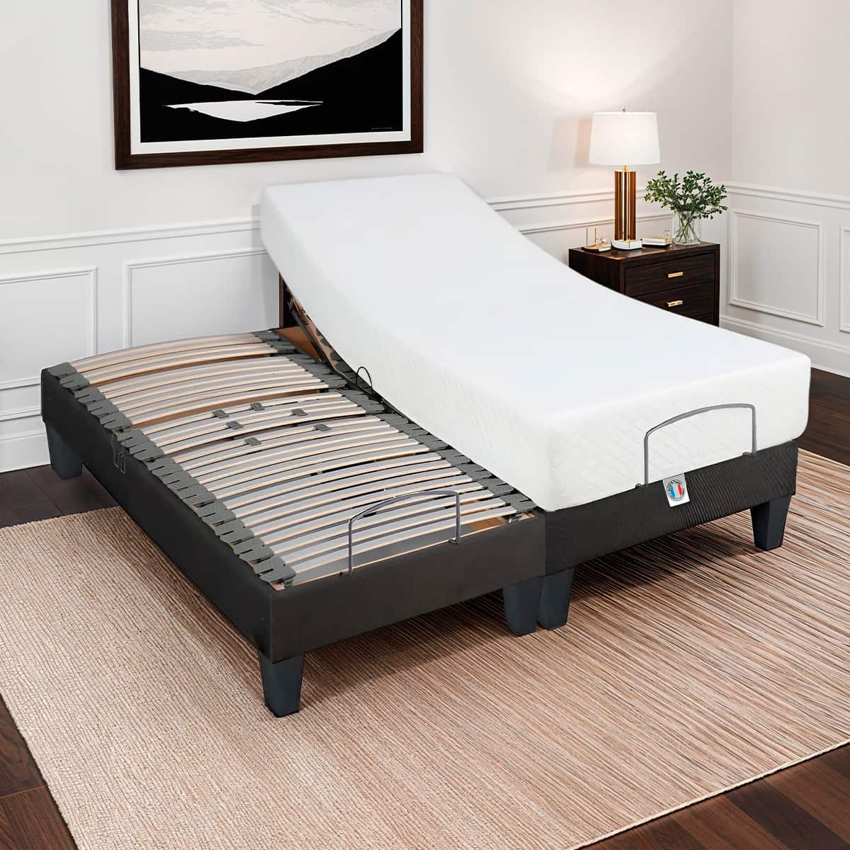 Ensemble Matelas Mémoire de forme ABSOLU avec sommier AMIRAL