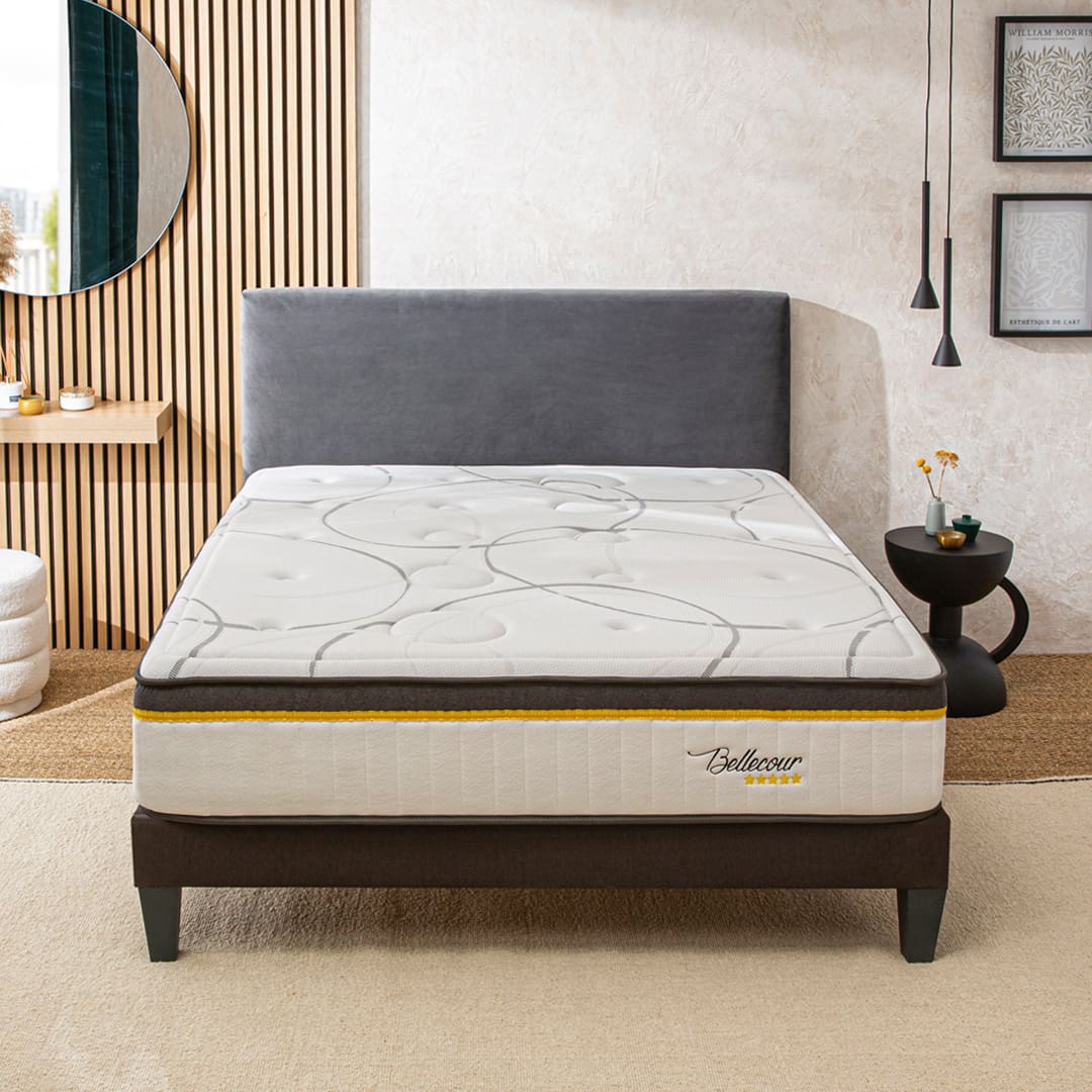 Ensemble Matelas Ressorts ensachés BELLECOUR 3.0 avec sommier