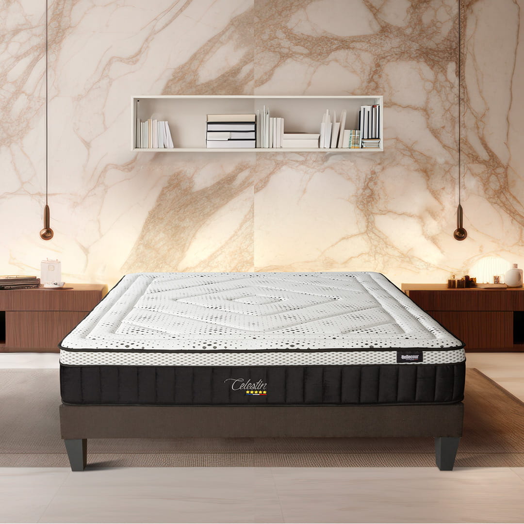 Ensemble Matelas Mémoire de forme CÉLESTIN 2.0 avec sommier