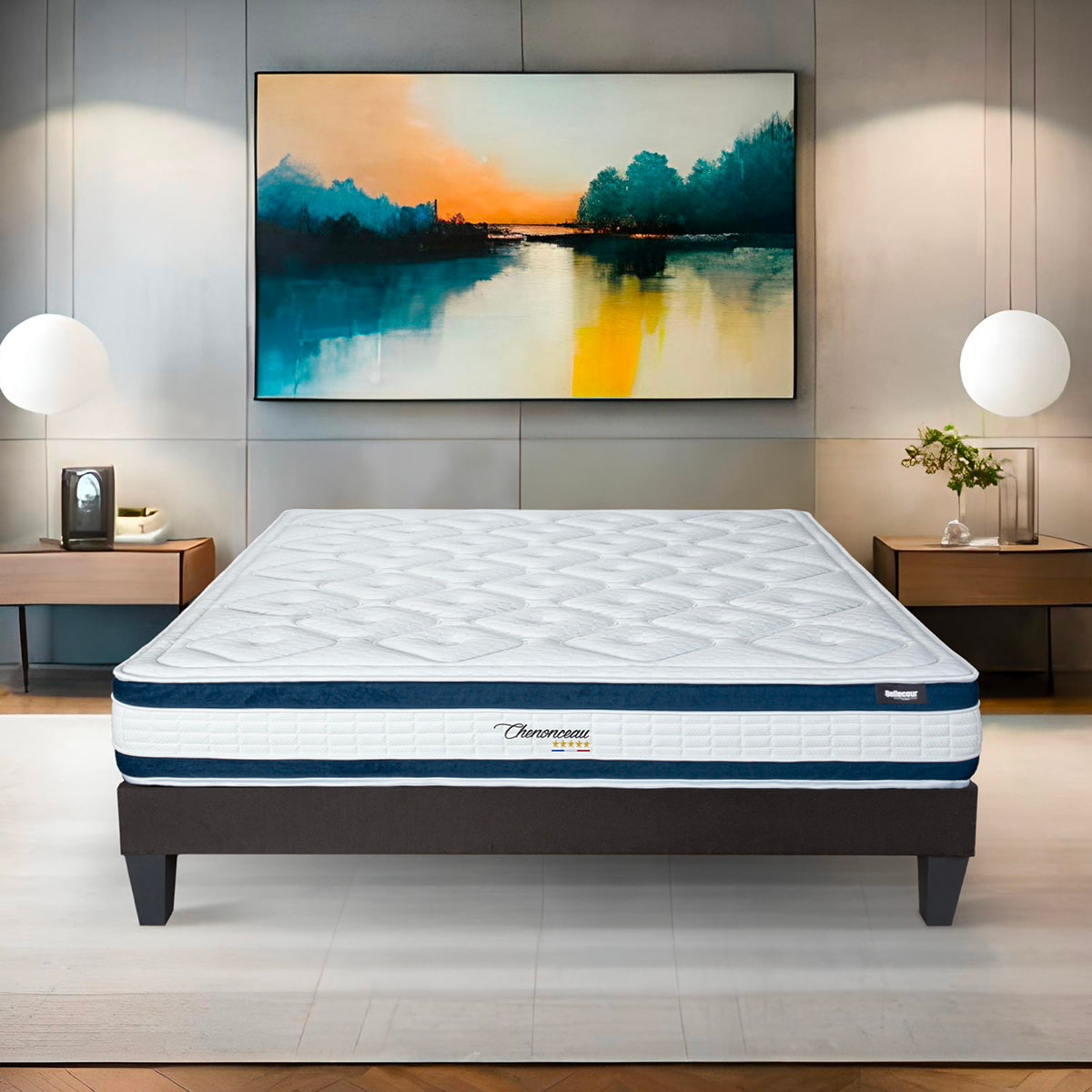 Ensemble Matelas Mémoire de forme CHENONCEAU avec sommier