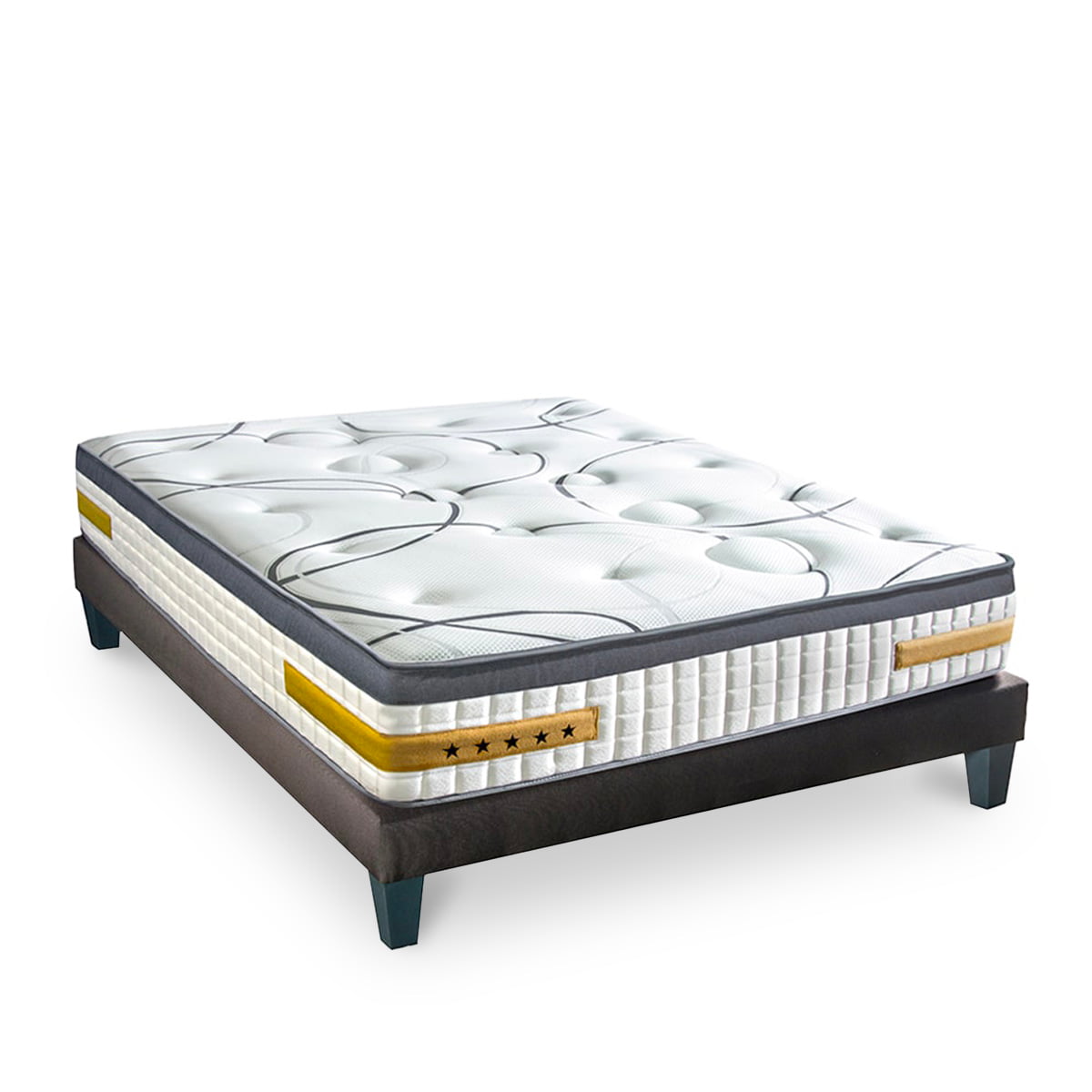 Ensemble Matelas Mémoire de forme COPENHAGUE avec sommier