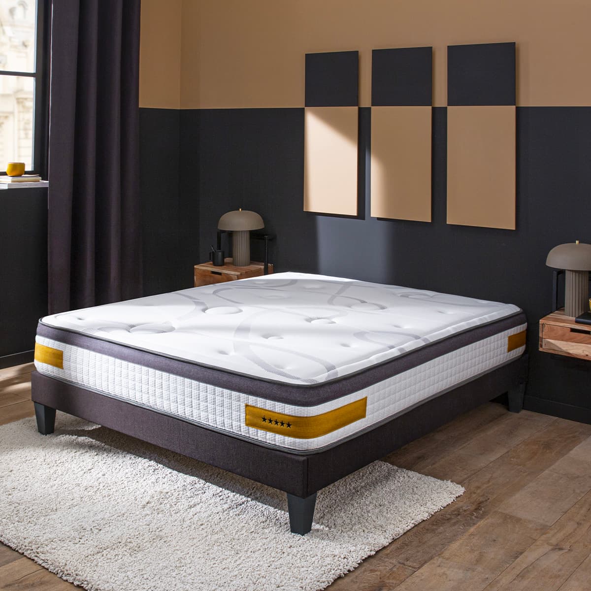 Ensemble Matelas Mémoire de forme COPENHAGUE avec sommier