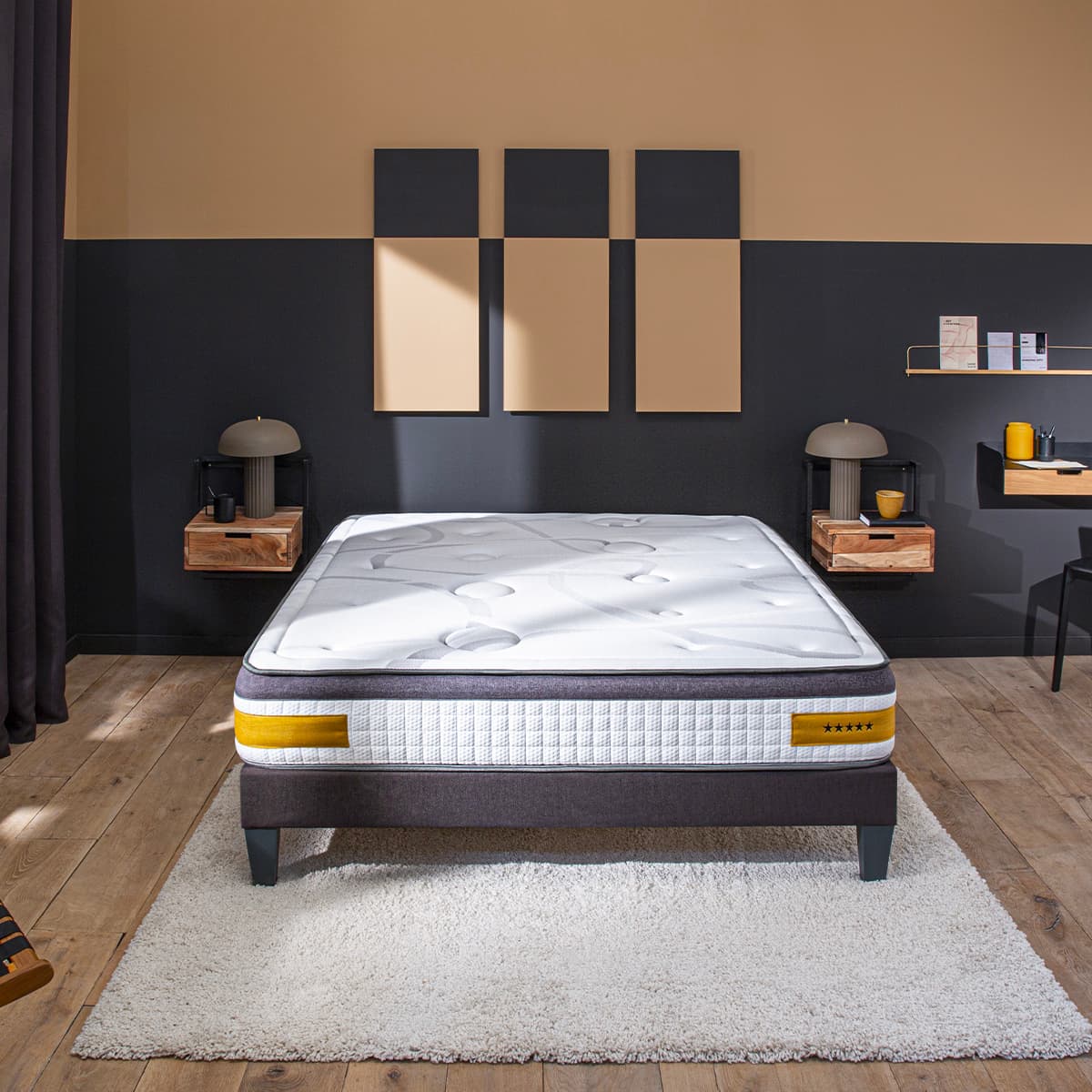 Ensemble Matelas Mémoire de forme COPENHAGUE avec sommier