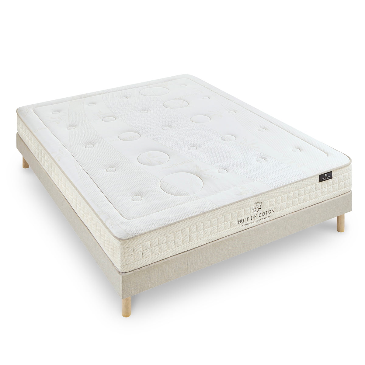 Ensemble Matelas Latex PRÉLUDE avec sommier