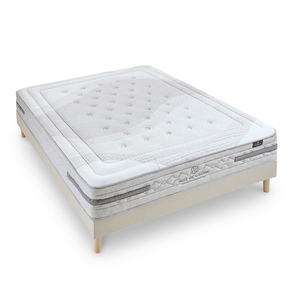 Ensemble Matelas Ressorts ensachés SÉRÉNADE avec sommier