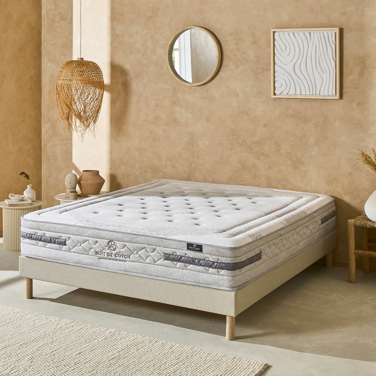 Ensemble Matelas Ressorts ensachés SÉRÉNADE avec sommier