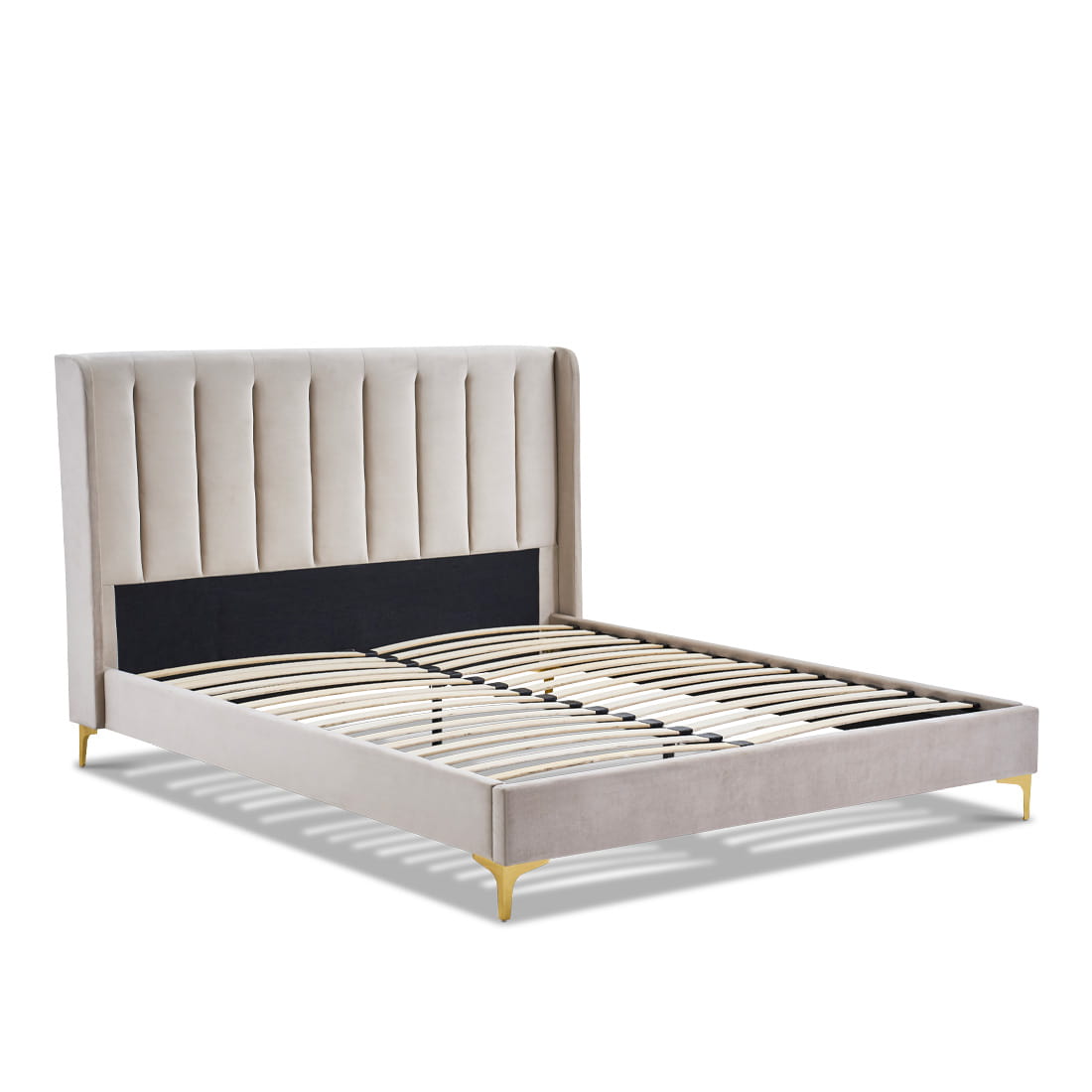 Lit Velours Beige LAVEZZI