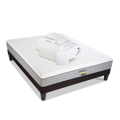 Prêt-à-dormir AMBOISE avec Sommier, Couette, Oreillers et Protège-matelas