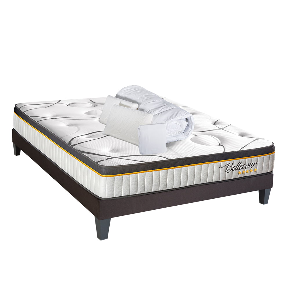 Prêt-à-dormir BELLECOUR 3.0 avec Sommier, Couette, Oreillers et Protège-matelas