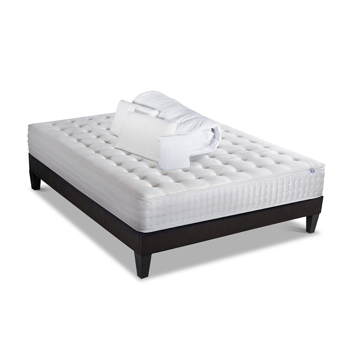 Prêt-à-dormir CHÂTELET avec Sommier, Couette, Oreillers et Protège-matelas