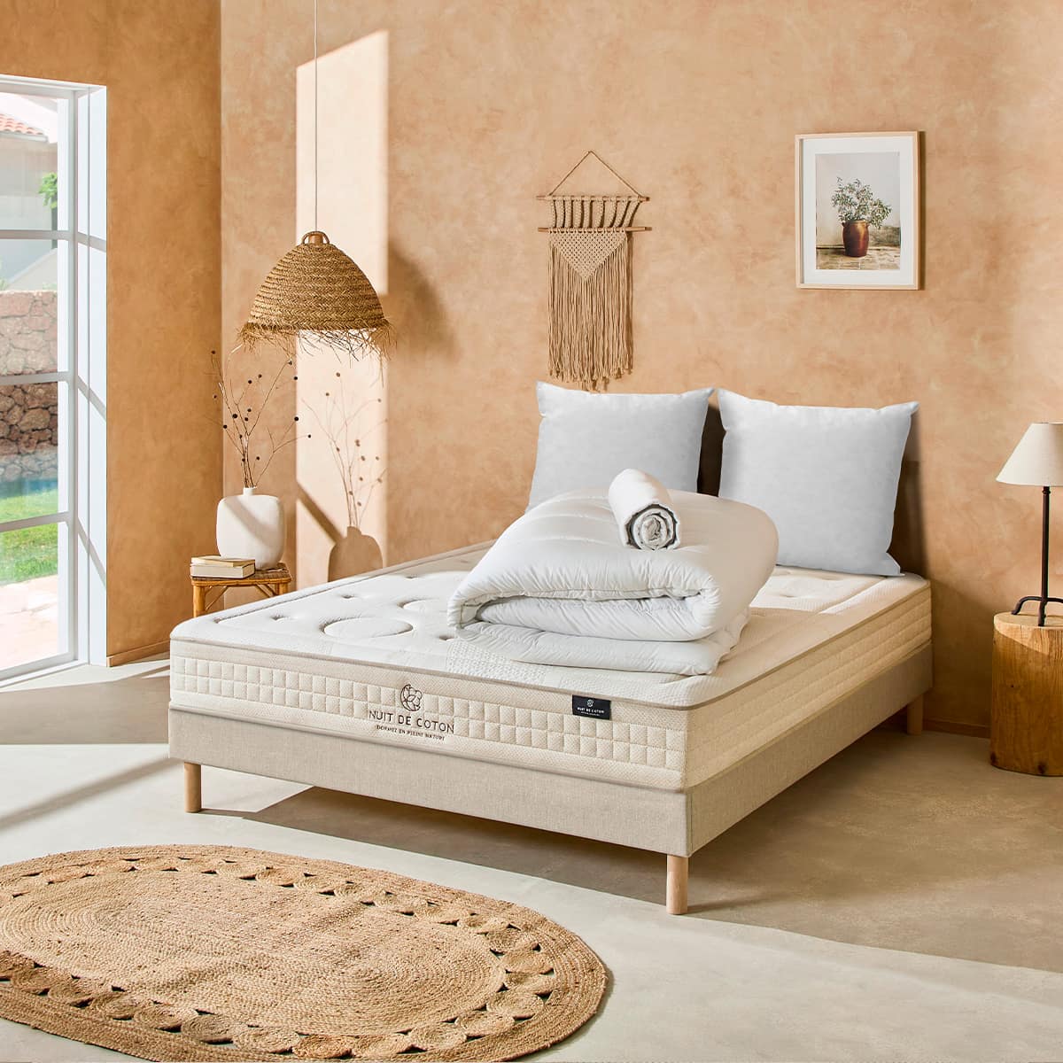 Prêt-à-dormir PRÉLUDE avec Sommier, Couette, Oreillers et Protège-matelas