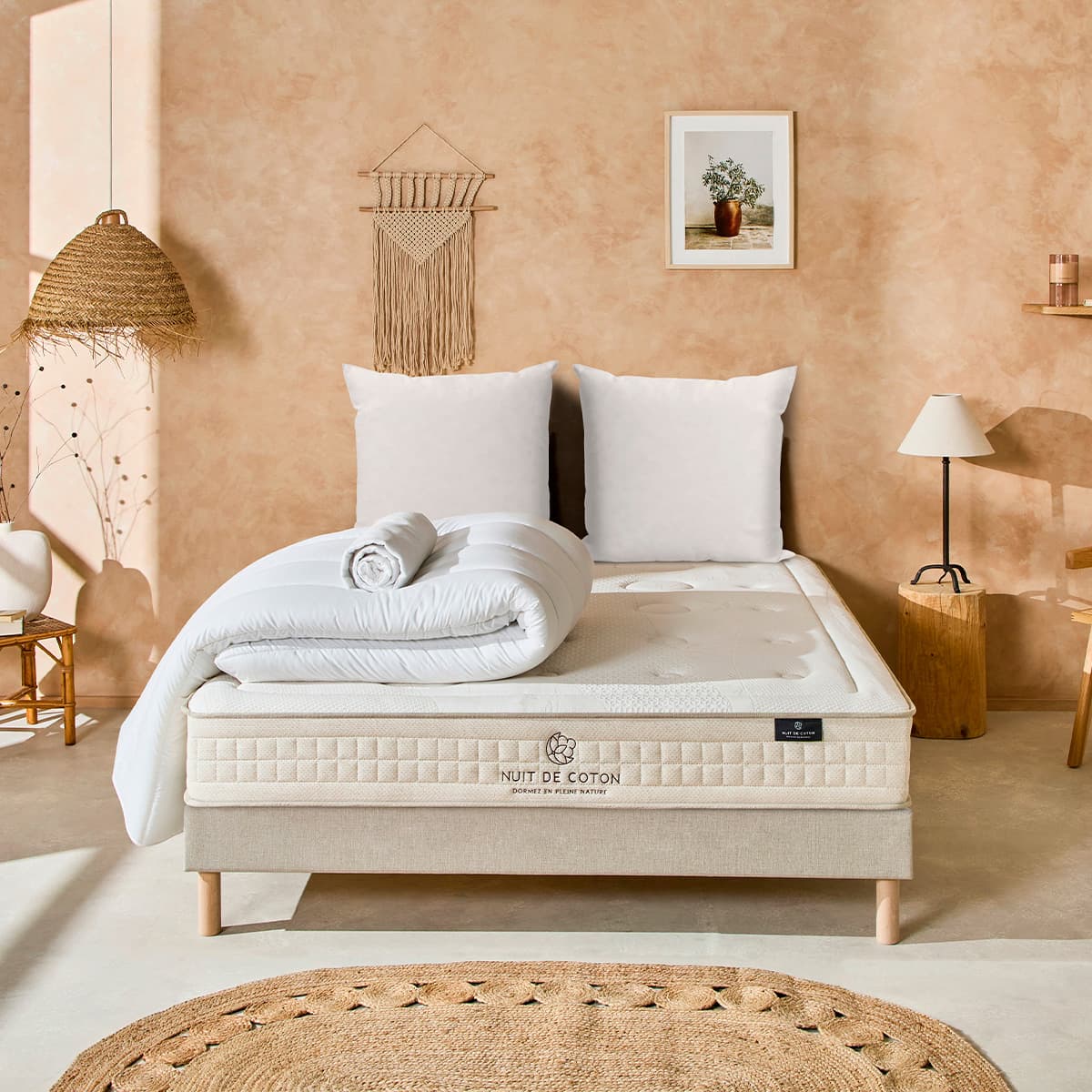 Prêt-à-dormir PRÉLUDE avec Sommier, Couette, Oreillers et Protège-matelas