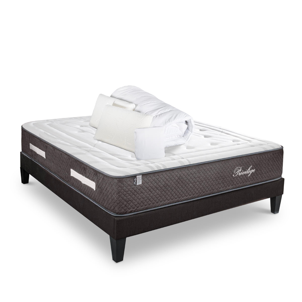 Prêt-à-dormir PRIVILÈGE avec Sommier, Couette, Oreillers et Protège-matelas