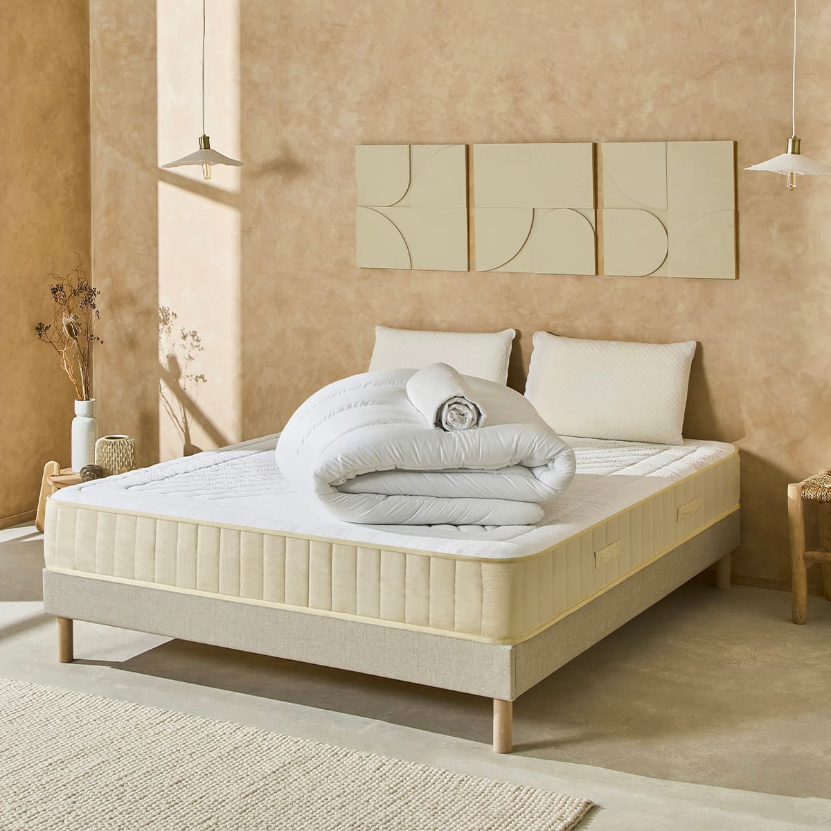 Prêt-à-dormir SYMPHONIE 2.0 avec Sommier, Couette, Oreillers et Protège-matelas